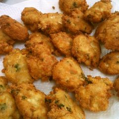 Western-Style Firm Tofu and Tuna Ganmodoki -- Fried Tofu Fritters A picture of Western-Style Firm Tofu and Tuna Ganmodoki -- Fried Tofu Fritters.