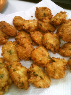 A picture of Western-Style Firm Tofu and Tuna Ganmodoki -- Fried Tofu Fritters.