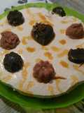 Tarta de castañas con queso y toffee monster