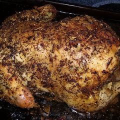A picture of Rotisserie Style Dry Rub Chicken.