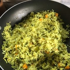 Fenugreek leaves and vegetable pulav A picture of Fenugreek leaves and vegetable pulav.