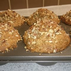 A picture of Pecan nut and carrot jumbo muffins.