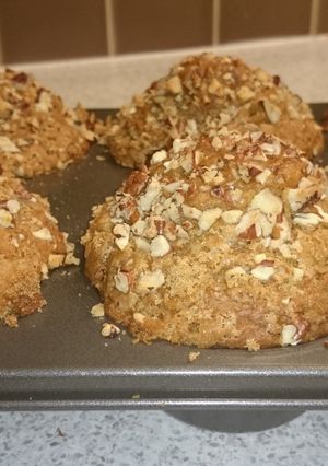 A picture of Pecan nut and carrot jumbo muffins.