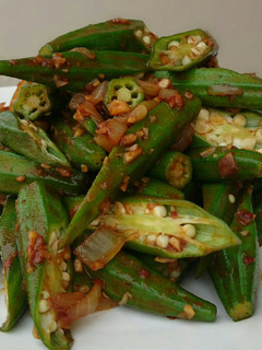A picture of Okra In Garlic Soy Sauce.
