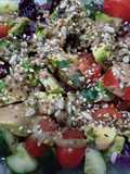 Ensalada con aderezo de Tahini de sésamo y mix semillas