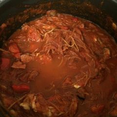 A picture of Spaghetti Squash And Garden Tomato Sauce.