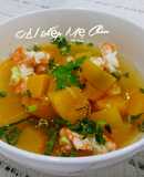 Canh bí đỏ nấu tôm