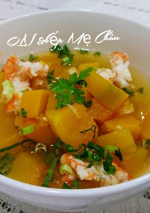Hình của món Canh bí đỏ nấu tôm.