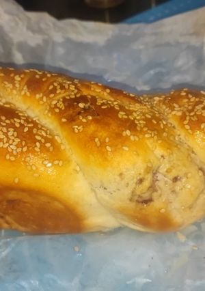 A picture of Jam stuffed bread.