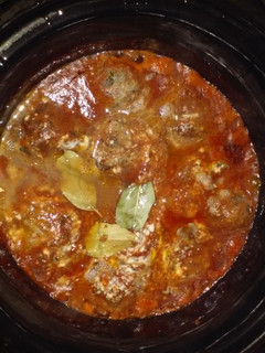 A picture of Slow Cooker Italian Stuffed Meatballs.