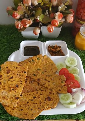 A picture of Missi roti - taste of Punjab.