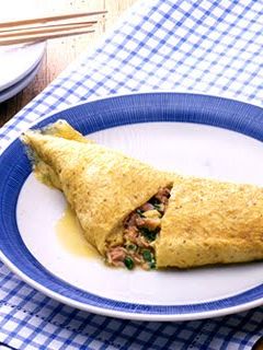 A picture of Tuna & Green Onion Japanese-Style Omelet.