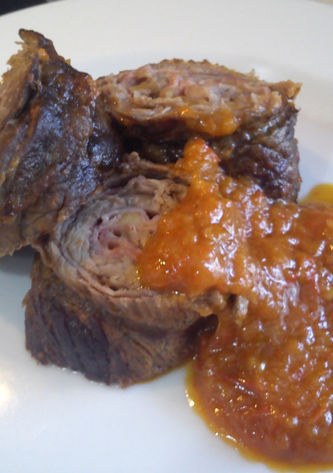 Una foto de Roti de ternera con salsa de verduras