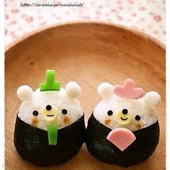 A picture of Japanese Doll Festival Bear Hina Dolls for Bento.