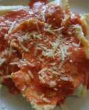 Raviolones de ricota, de verdura y, de yapa, fideos