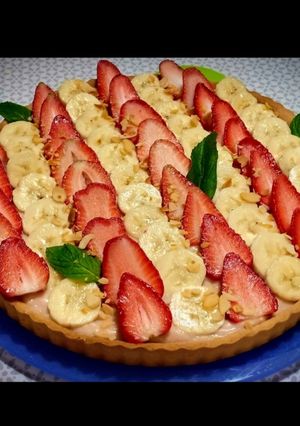 Une photo de Tarte aux fraises et banane
