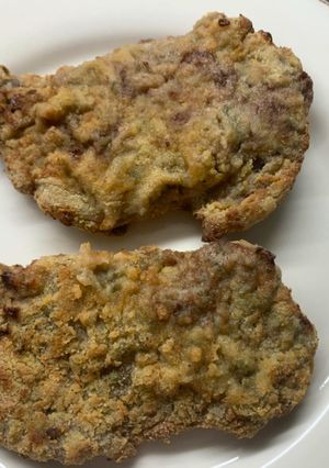 Una foto de Milanesas y papas fritas en freidora  sin aceite: debut