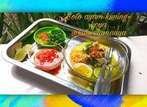 Foto resep Soto ayam kuah kuning + koya