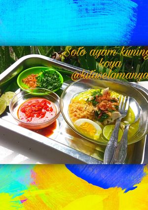 Foto resep Soto ayam kuah kuning + koya