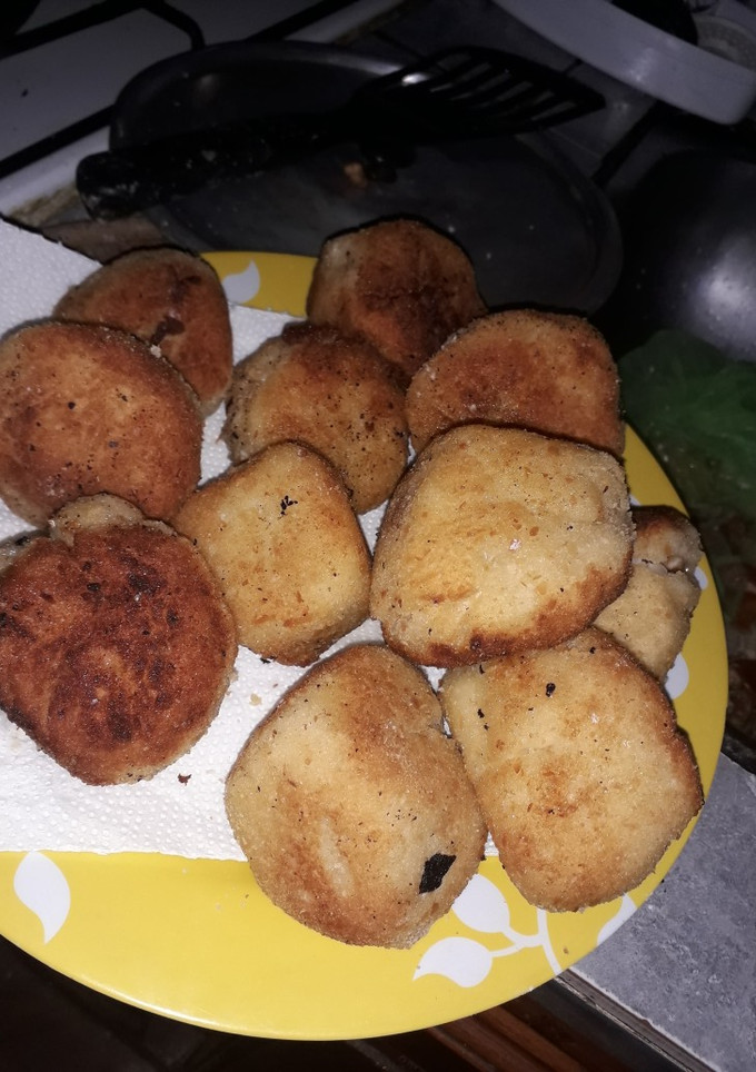 Una foto de Bombas de papa rellenas con pollo y queso!