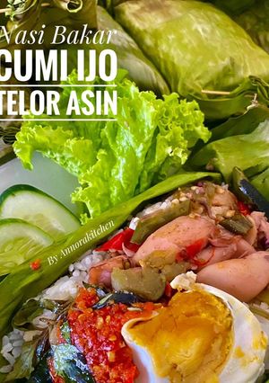 Foto resep Nasi Bakar Cumi Ijo Telor Asin