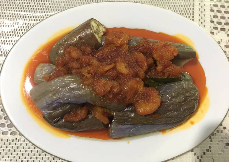 Resep Terong kukus siram Sambal ebi | Resep Membuat Terong kukus siram Sambal ebi Yang Mudah Dan Praktis