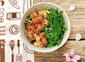 Hình của món Bún Chả Ram (Bún Chả Giò).