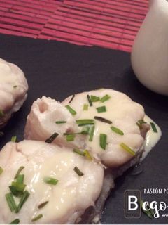 Una foto de Rape en salsa de queso La Peral