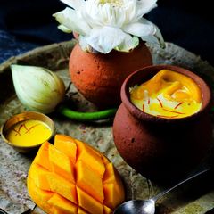 A picture of Mango keshar shrikhand.