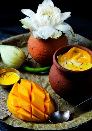 A picture of Mango keshar shrikhand.