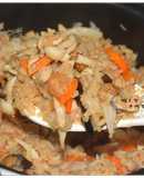 Lazy Day Fresh Mushroom Cabbage Chicken Rice