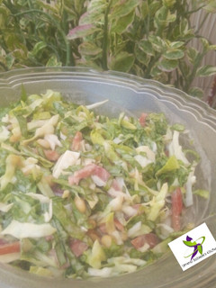 A picture of Cabbage and lettuce salad.