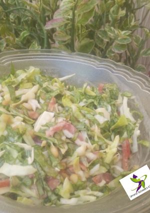A picture of Cabbage and lettuce salad.