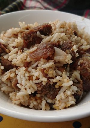 Hình của món [RECYCLE LEFTOVER FOODS] Cơm rang cà ri bò bí đỏ.