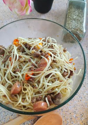 Foto resep Spagetti Aglio Sosis
