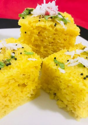 A picture of Kaman Dhokla.