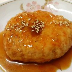 With Chicken Breast Teriyaki Hamburger Steaks (Tsukune Patties) A picture of With Chicken Breast Teriyaki Hamburger Steaks (Tsukune Patties).