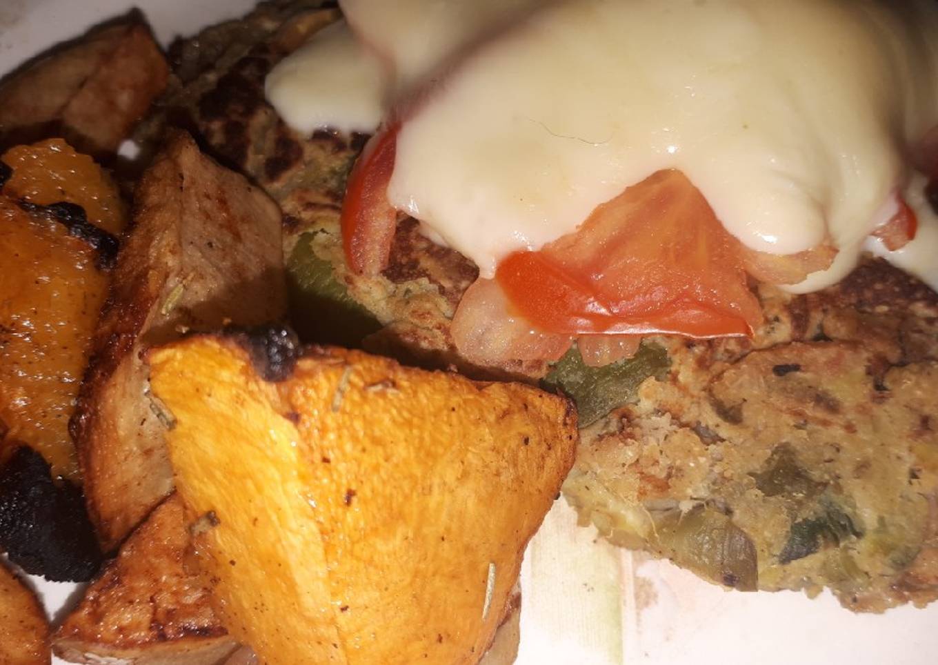 Pizza de zapallo verde y con papas y calabaza al horno