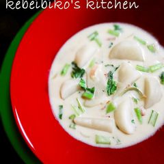 A picture of Pure White Cream Stew with Turnips.