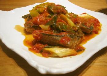 Easiest Way to Prepare Delicious Italian Style with Tomatoes Mackerel Simmered In Tomato and Miso