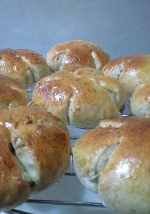 A picture of Walnut Bread Kneaded in a Bread Machine.