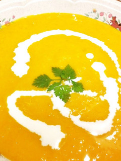 A picture of Recommended For Summer Fatique, Chilled Kabocha Squash Soup.