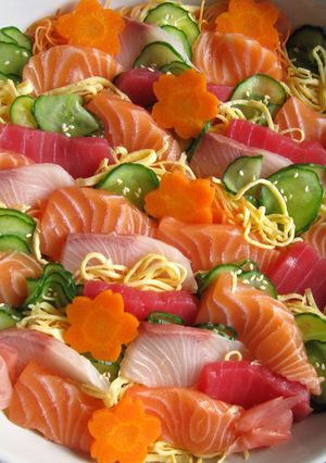 A picture of Sashimi Chirashi-zushi.