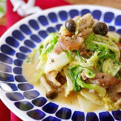 A picture of Chinese Cabbage and Pork Stir-Fry with Miso and Mayonnaise.