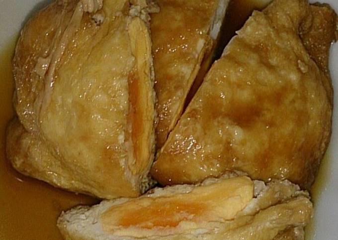 Aburaage *Kinchaku* Pouches Stuffed with Boiled Eggs Recipe