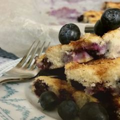 A picture of Simple Crunchy-Top Blueberry Cake or Muffins.