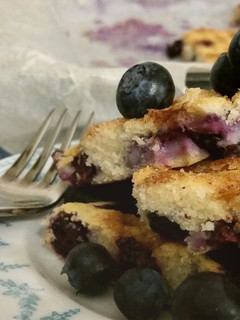 A picture of Simple Crunchy-Top Blueberry Cake or Muffins.