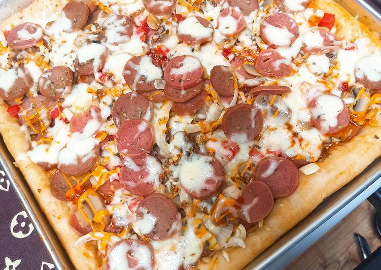 Resep No Knead Pizza | Pizza Tanpa Ulen, Cheese Stuffed Crust Pizza ? Anti Gagal