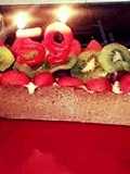 Creme brulee pie with fresh fruit.