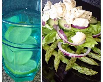 Ultimate Serving Recipe chicken and asparagus salad lime water Very Delicious